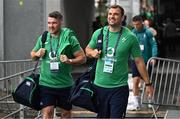 26 August 2023; Peter O’Mahony and Tadhg Beirne of Ireland arrive before the Rugby World Cup warm-up match between Ireland and Samoa at Parc des Sports Jean Dauger in Bayonne, France. Photo by Harry Murphy/Sportsfile