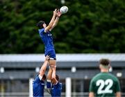 27 August 2023; Sean Walsh of Leinster wins possession in the lineout during the U18 Clubs Interprovincial Championship match between Leinster and Connacht at Energia Park in Dublin. Photo by Piaras Ó Mídheach/Sportsfile