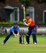 29 August 2023; Christina Coulter Reilly of Scorchers during the Evoke Super 50 Cup match between Scorchers and Typhoons at Railway Union Cricket Club in Dublin. Photo by Tyler Miller/Sportsfile