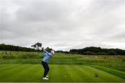 31 August 2023; Leona Maguire of Ireland plays her tee shot on the 12th hole during day one of the KPMG Women's Irish Open Golf Championship at Dromoland Castle in Clare. Photo by Eóin Noonan/Sportsfile