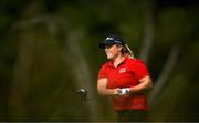 1 September 2023; Caroline Hadwell of Sweden watches her drive on the 18th hole during day two of the KPMG Women's Irish Open Golf Championship at Dromoland Castle in Clare. Photo by Eóin Noonan/Sportsfile