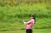 1 September 2023; Paz Marfa Sans of Spain watches her second shot on the 11th hole during day two of the KPMG Women's Irish Open Golf Championship at Dromoland Castle in Clare. Photo by Eóin Noonan/Sportsfile