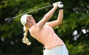 1 September 2023; Sara Byrne of Ireland after her tee shot on the second hole during day two of the KPMG Women's Irish Open Golf Championship at Dromoland Castle in Clare. Photo by Eóin Noonan/Sportsfile