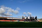 1 September 2023; Shelbourne players before the SSE Airtricity Men's Premier Division match between Shelbourne and St Patrick's Athletic at Tolka Park in Dublin. Photo by Seb Daly/Sportsfile