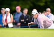 1 September 2023; Áine Donegan of Ireland inspects the slope of the 16th green during day two of the KPMG Women's Irish Open Golf Championship at Dromoland Castle in Clare. Photo by Eóin Noonan/Sportsfile