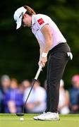 1 September 2023; Leona Maguire of Ireland putts for eagle on the 16th green during day two of the KPMG Women's Irish Open Golf Championship at Dromoland Castle in Clare. Photo by Eóin Noonan/Sportsfile