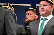 2 September 2023; Andrew Porter with his Rugby World Cup 2023 cap during the Ireland Rugby World Cup 2023 welcome ceremony at Le Grand Théâtre de Tours in France. Photo by Brendan Moran/Sportsfile