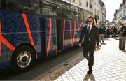 2 September 2023; James Lowe arrives for the Ireland Rugby World Cup 2023 welcome ceremony at Le Grand Théâtre de Tours in France. Photo by Brendan Moran/Sportsfile