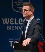 2 September 2023; Former Ireland captain and Rugby World Cup 2023 board member Brian O'Driscoll during the Ireland Rugby World Cup 2023 welcome ceremony at Le Grand Théâtre de Tours in France. Photo by Brendan Moran/Sportsfile