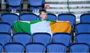 7 September 2023; A young Republic of Ireland supporter takes his seat before the UEFA EURO 2024 Championship qualifying group B match between France and Republic of Ireland at Parc des Princes in Paris, France. Photo by Seb Daly/Sportsfile