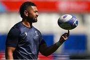 8 September 2023; Hinckley Vaovasa during the Romania rugby squad captain's run at the Stade de Bordeaux in Bordeaux, France. Photo by Brendan Moran/Sportsfile