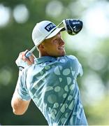 8 September 2023; Adrian Meronk of Poland hits his tee shot on the ninth during day two of the Horizon Irish Open Golf Championship at The K Club in Straffan, Kildare. Photo by Ramsey Cardy/Sportsfile