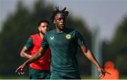 8 September 2023; Jonathan Afolabi during a Republic of Ireland training session at the FAI National Training Centre in Abbotstown, Dublin. Photo by Stephen McCarthy/Sportsfile