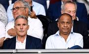 7 September 2023; Former France footballers Bruno Bellone, left, and Jean Tigana before the UEFA EURO 2024 Championship qualifying group B match between France and Republic of Ireland at Parc des Princes in Paris, France. Photo by Stephen McCarthy/Sportsfile