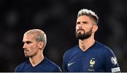 7 September 2023; Olivier Giroud, right, and Antoine Griezmann of France before the UEFA EURO 2024 Championship qualifying group B match between France and Republic of Ireland at Parc des Princes in Paris, France. Photo by Stephen McCarthy/Sportsfile