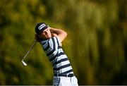 9 September 2023; Freddy Schott of Germany watches his second shot on the 16th hole during day three of the Horizon Irish Open Golf Championship at The K Club in Straffan, Kildare. Photo by Ramsey Cardy/Sportsfile