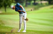 10 September 2023; Adrian Meronk of Poland hits his second shot from the rough on the 5th hole during the final round of the Horizon Irish Open Golf Championship at The K Club in Straffan, Kildare. Photo by Ramsey Cardy/Sportsfile