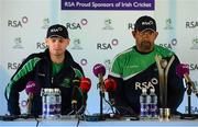 2 September 2013; Ireland captain William Porterfield, left, and head coach Phil Simmons, during a press conference ahead of their RSA Challenge One Day International against England on Tuesday. Ireland Cricket Press Conference, Malahide, Co, Dublin. Photo by Sportsfile