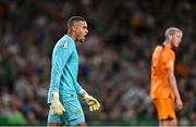 10 September 2023; Republic of Ireland goalkeeper Gavin Bazunu during the UEFA EURO 2024 Championship qualifying group B match between Republic of Ireland and Netherlands at the Aviva Stadium in Dublin. Photo by Sam Barnes/Sportsfile