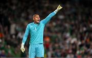 10 September 2023; Republic of Ireland goalkeeper Gavin Bazunu during the UEFA EURO 2024 Championship qualifying group B match between Republic of Ireland and Netherlands at the Aviva Stadium in Dublin. Photo by Sam Barnes/Sportsfile