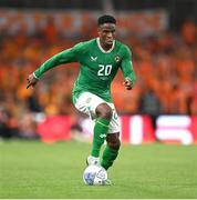 10 September 2023; Chiedozie Ogbene of Republic of Ireland during the UEFA EURO 2024 Championship qualifying group B match between Republic of Ireland and Netherlands at the Aviva Stadium in Dublin. Photo by Stephen McCarthy/Sportsfile
