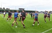 15 September 2023; The Galway United squad warm-up before the Sports Direct Men’s FAI Cup quarter-final match between Galway United and Dundalk at Eamonn Deacy Park in Galway. Photo by John Sheridan/Sportsfile