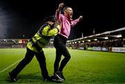 15 September 2023; A Cork City supporter is removed from the pitch by a member of An Garda Síochána during the Sports Direct Men’s FAI Cup quarter final match between Cork City and Wexford at Turner's Cross in Cork. Photo by Eóin Noonan/Sportsfile