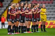 16 September 2023; Bohemians players before the Sports Direct Women's FAI Cup quarter-final match between Bohemians and Sligo Rovers at Dalymount Park in Dublin. Photo by Seb Daly/Sportsfile