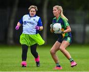 16 September 2023; Mairéad Sloan of Attical from Down in action against Armagh Harps during the 2023 LGFA/Sports Direct Gaelic4Mothers&Others National Blitz Day at Naomh Mearnóg GAA club in Portmarnock, Dublin. Photo by Piaras Ó Mídheach/Sportsfile