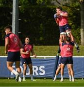 19 September 2023; Joe McCarthy, right, and Jack Conan during an Ireland rugby squad training session at Complexe de la Chambrerie in Tours, France. Photo by Brendan Moran/Sportsfile