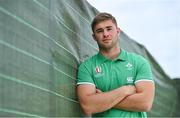 19 September 2023; Jack Crowley poses for a portrait after an Ireland rugby media conference at Complexe de la Chambrerie in Tours, France. Photo by Brendan Moran/Sportsfile