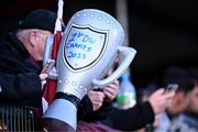 22 September 2023; Galway United supporters at the SSE Airtricity Men's First Division match between Kerry and Galway United at Mounthawk Park in Tralee, Kerry. Photo by Piaras Ó Mídheach/Sportsfile