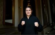 26 September 2023; Katie Taylor poses for a portrait after the official pre-fight press conference, at The Westin Hotel in Dublin, ahead of the highly anticipated rematch between Chantelle Cameron and Katie Taylor on November 25th. Photo by David Fitzgerald/Sportsfile