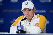 27 September 2023; Matt Fitzpatrick of Europe during a press conference before the 2023 Ryder Cup at Marco Simone Golf and Country Club in Rome, Italy. Photo by Brendan Moran/Sportsfile