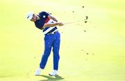 27 September 2023; Xander Schauffele of USA plays his second shot on the second hole during a practice round before the 2023 Ryder Cup at Marco Simone Golf and Country Club in Rome, Italy. Photo by Ramsey Cardy/Sportsfile