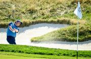 27 September 2023; Robert MacIntyre of Europe plays out of the bunker on the 16th hole during a practice round before the 2023 Ryder Cup at Marco Simone Golf and Country Club in Rome, Italy. Photo by Brendan Moran/Sportsfile