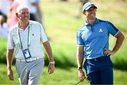 27 September 2023; Rory McIlroy of Europe and his father Gerry during a practice round before the 2023 Ryder Cup at Marco Simone Golf and Country Club in Rome, Italy. Photo by Ramsey Cardy/Sportsfile