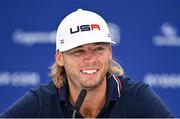 27 September 2023; Sam Burns of USA during a press conference before the 2023 Ryder Cup at Marco Simone Golf and Country Club in Rome, Italy. Photo by Brendan Moran/Sportsfile