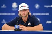 27 September 2023; Sam Burns of USA during a press conference before the 2023 Ryder Cup at Marco Simone Golf and Country Club in Rome, Italy. Photo by Brendan Moran/Sportsfile
