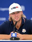 27 September 2023; Sam Burns of USA during a press conference before the 2023 Ryder Cup at Marco Simone Golf and Country Club in Rome, Italy. Photo by Brendan Moran/Sportsfile