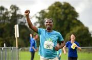 1 October 2023; Buntu Aubrey Thiwani during the Permanent TSB Sanctuary Run 2023 at the Cross Country track of the Sport Ireland Campus in Dublin. The Permanent TSB Sanctuary Run on the Sport Ireland campus attracted nearly 1,000 participants including refugees from Direct Provision centres across Ireland, Ukrainian people in Dublin, locals and Irish Olympians. The event, to celebrate diversity and interculturalism in Ireland today, was run by the Sanctuary Runners’ organisation and supported by the Olympic Federation of Ireland and Athletics Ireland. Photo by Stephen McCarthy/Sportsfile
