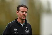 7 October 2023; Shamrock Rovers manager Collie O'Neill before during the SSE Airtricity Women's Premier Division match between Shamrock Rovers and Shelbourne at Tallaght Stadium in Dublin. Photo by Eóin Noonan/Sportsfile