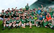 8 October 2023; Mohill players and supporters celebrate after victory in the Leitrim County Senior Club Football Championship final match between Mohill and St Mary's Kiltoghert at Avant Money Páirc Seán Mac Diarmada in Carrick-on-Shannon, Leitrim. Photo by Piaras Ó Mídheach/Sportsfile