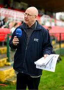 8 October 2023; RTÉ's Mike McCartney before the Sports Direct Men’s FAI Cup semi-final match between Cork City and St Patrick's Athletic at Turner’s Cross in Cork. Photo by Stephen McCarthy/Sportsfile