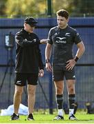 10 October 2023; Assistant coach Joe Schmidt and Beauden Barrett during a New Zealand rugby squad training session at INSEP in Paris, France. Photo by Harry Murphy/Sportsfile