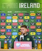 10 October 2023; Matt Doherty during a Republic of Ireland press conference at FAI Headquarters in Abbotstown, Dublin. Photo by Stephen McCarthy/Sportsfile