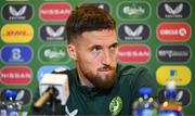 10 October 2023; Matt Doherty during a Republic of Ireland press conference at FAI Headquarters in Abbotstown, Dublin. Photo by Stephen McCarthy/Sportsfile