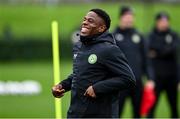 11 October 2023; Chiedozie Ogbene during a Republic of Ireland training session at the FAI National Training Centre in Abbotstown, Dublin. Photo by Stephen McCarthy/Sportsfile