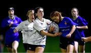 11 October 2023; Ella Dunne of North Midlands is tackled by Eleanor Cole of Midlands during the BearingPoint Sarah Robinson Cup round one match between North Midlands and Midlands at Naas in Kildare. Photo by Piaras Ó Mídheach/Sportsfile