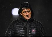 20 October 2023; Bohemians manager Declan Devine during the SSE Airtricity Men's Premier Division match between Bohemians and St Patrick's Athletic at Dalymount Park in Dublin. Photo by Tyler Miller/Sportsfile